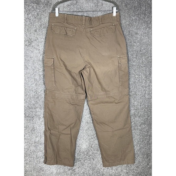 Gander Mountain Convertible Cargo Pocket Pants Shorts Mens Size 36x32 Ankle Zip - Picture 2 of 8